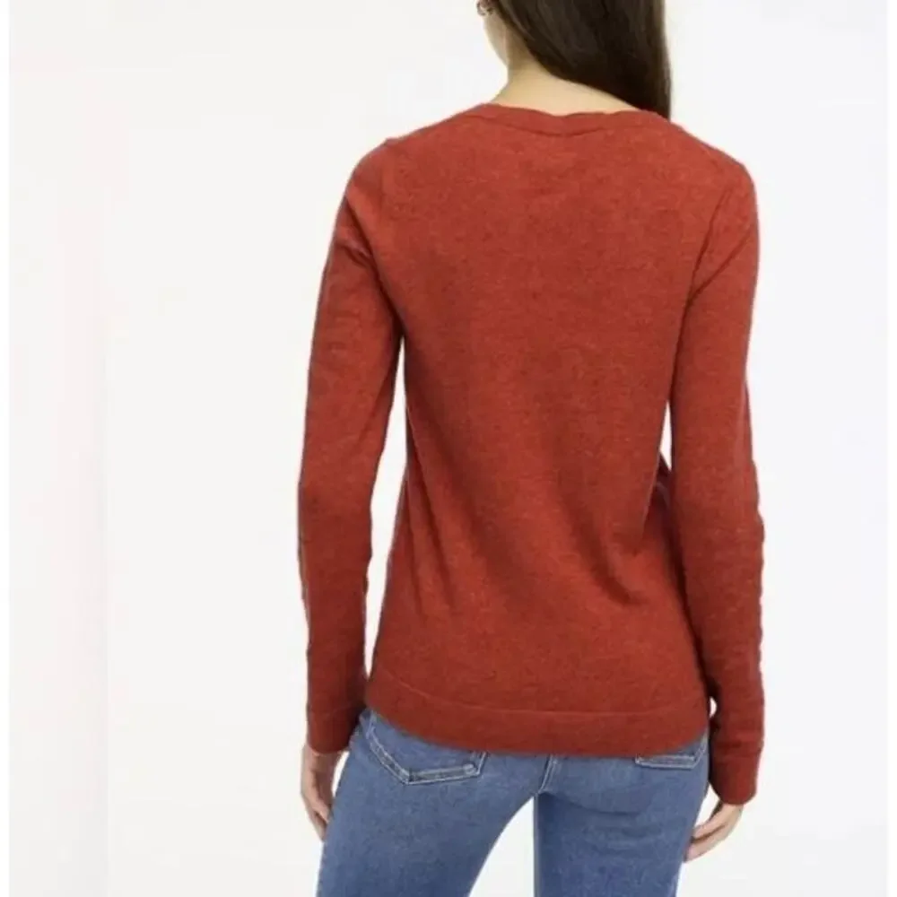 J. Crew Orange Wool/cotton‎ blend long sleeve crew neck sweater (M)